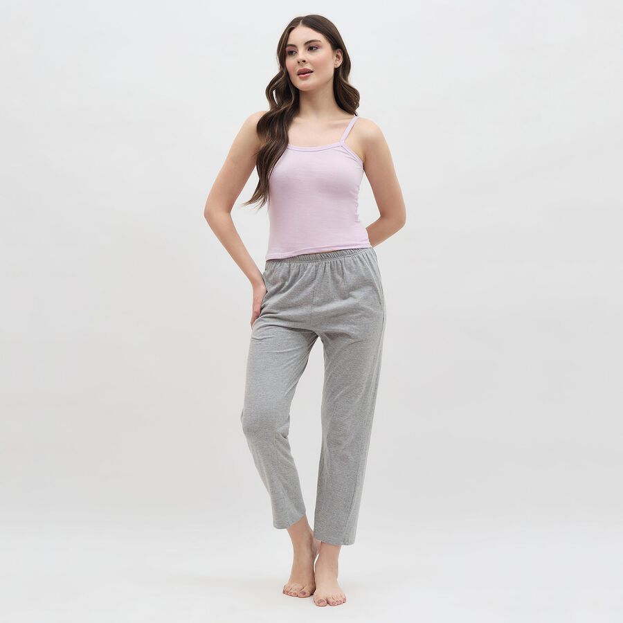 Women's Pastel Pink Cotton Scoop Neck Camisole Slip, Lilac, large