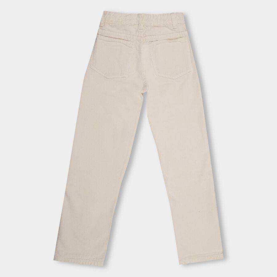 Girls' Light Beige Wide Leg Buttoned Jeans, गहरा पीला, large image number null