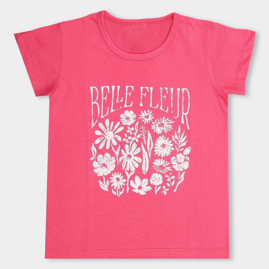 Girls' 100% Cotton T-Shirt, Fuchsia, large image number null