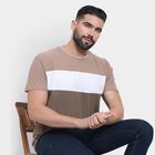Men's 100% Cotton Round Neck Half Sleeves T-Shirt , Brown, small image number null