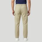 Men's Green Slim Fit Casual Trousers, Light Green, small