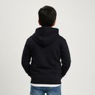 Boys Navy Blue Hooded Neck Graphic Sweatshirt, Navy Blue, small image number null
