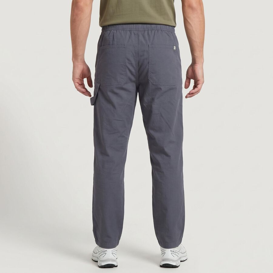 Men's Mid Blue Slim Fit Cargo Trousers, मध्यम नीला, large