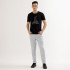 Men's Jet Black Round Neck Casual Graphic T-Shirt, Black, small image number null