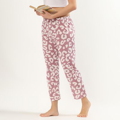 Women's Lilac Regular Fit Polka Dot Printed Pyjama