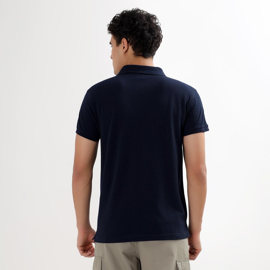 Men's Collared Half Sleeves T-Shirt , Dark Blue, large image number null