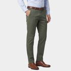 Men's Light Green Slim Fit Casual Trousers, Light Green, small