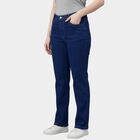 Women's Blue Slim Fit Stretchable Jeans, Mid Blue, small