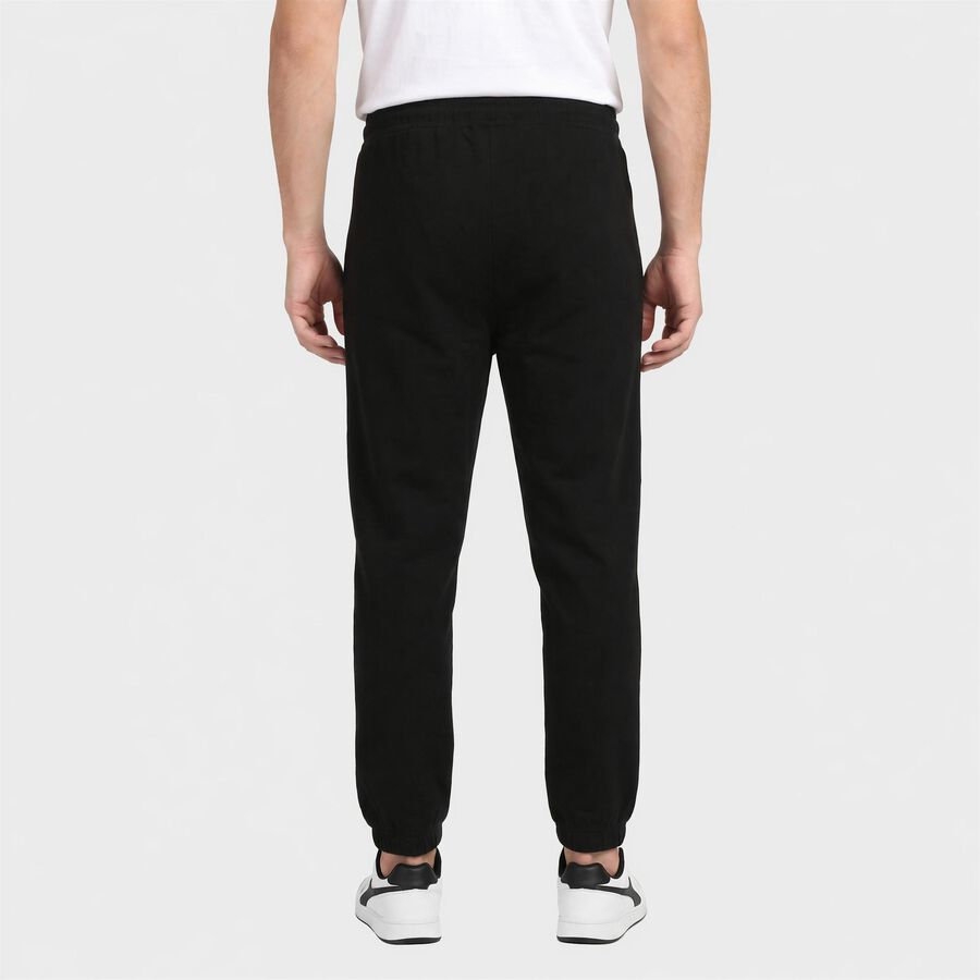 Men's Black Jogger Fit Track Pants, Black, large