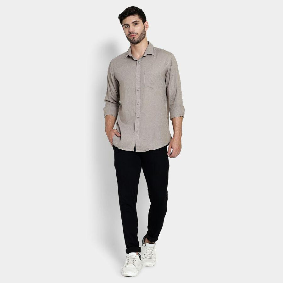 Men's 100% Cotton Casual Shirt , Beige, large image number null