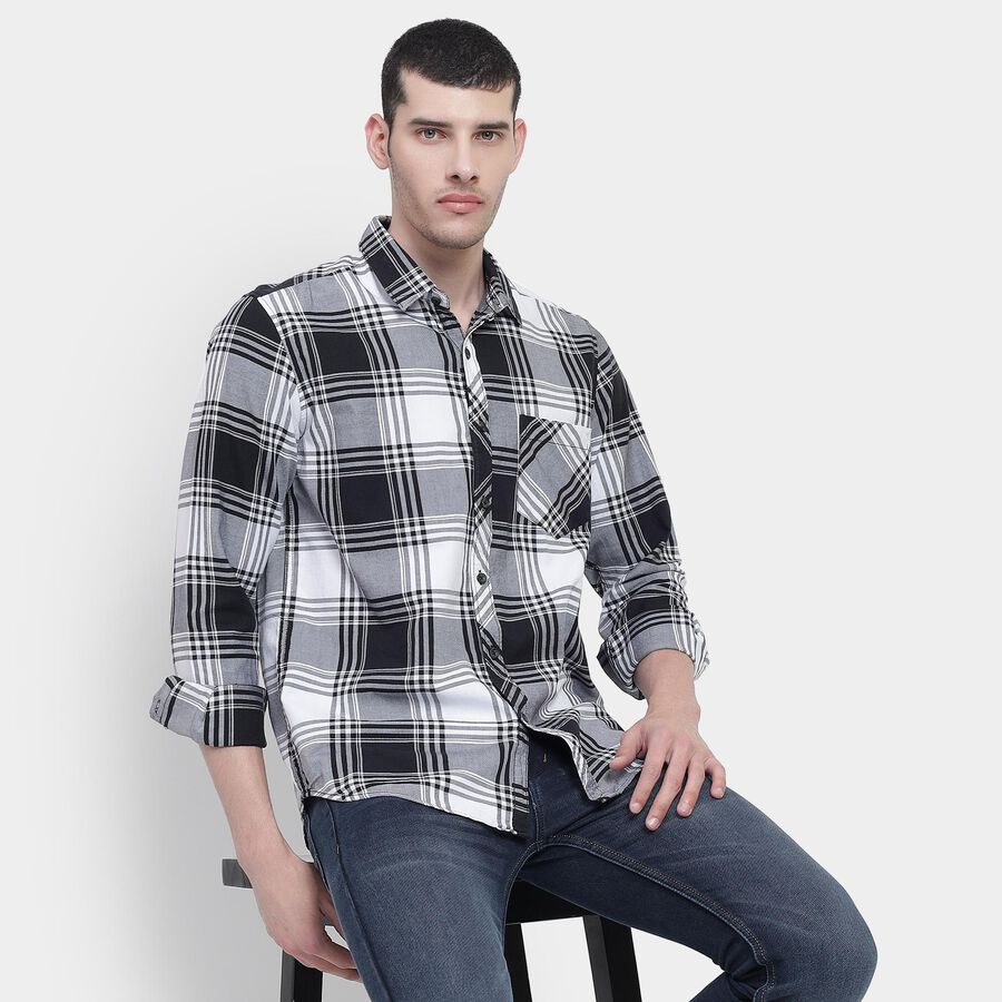 Men's 100% Cotton Casual Shirt , Black, large image number null