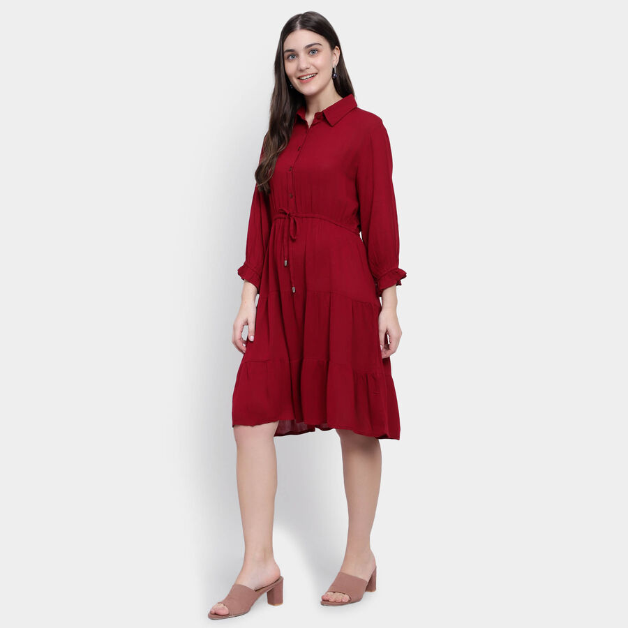 Solid Dress, Wine, large image number null