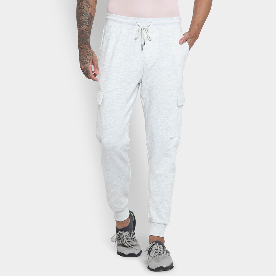 Solid Track Pants, Melange Light Grey, large image number null