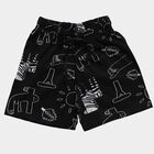 Boys' Black Regular Fit Graphic Printed Bermuda Shorts, Black, small