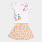 Infant Girl's Cotton Top Skirt, Peach, small image number null