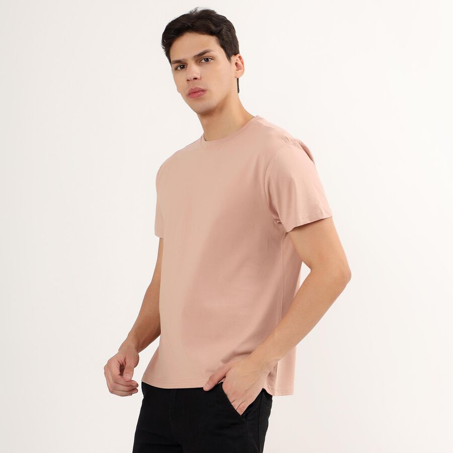 Men's 100% Cotton Round Neck Half Sleeves T-Shirt , Light Pink, large image number null