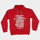 Boys' Red Funnel Neck Pullover Sweatshirt, मरून, small