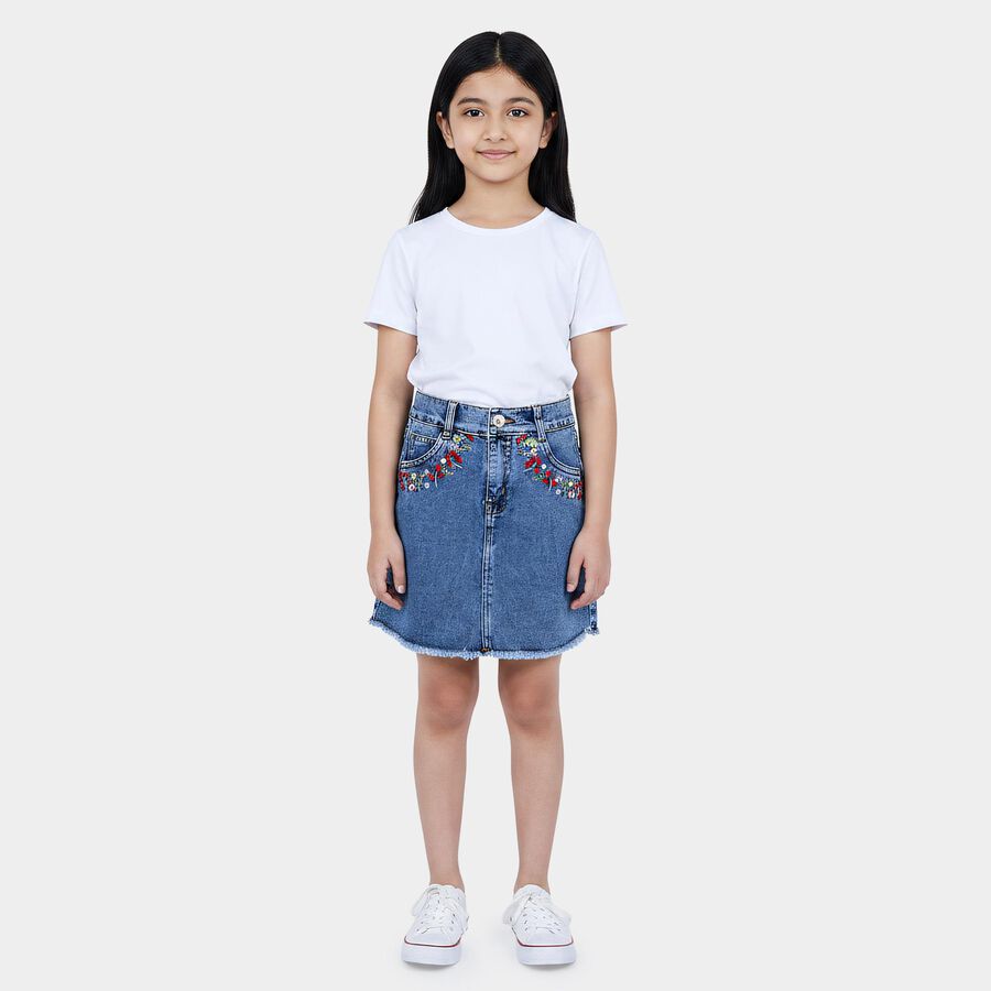 Girls' Skirt, Mid Blue, large