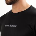 Men's Jet Black Crew Neck Athleisure T-Shirt, Black, small image number null