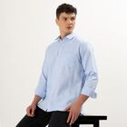 Men's Regular Collar Casual Shirt, Light Blue, small image number null