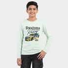 Boys Mint Green Crew Neck Regular Boys T-Shirt, Light Green, small
