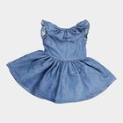 Infants Round Neck Frock, Mid Blue, small image number null