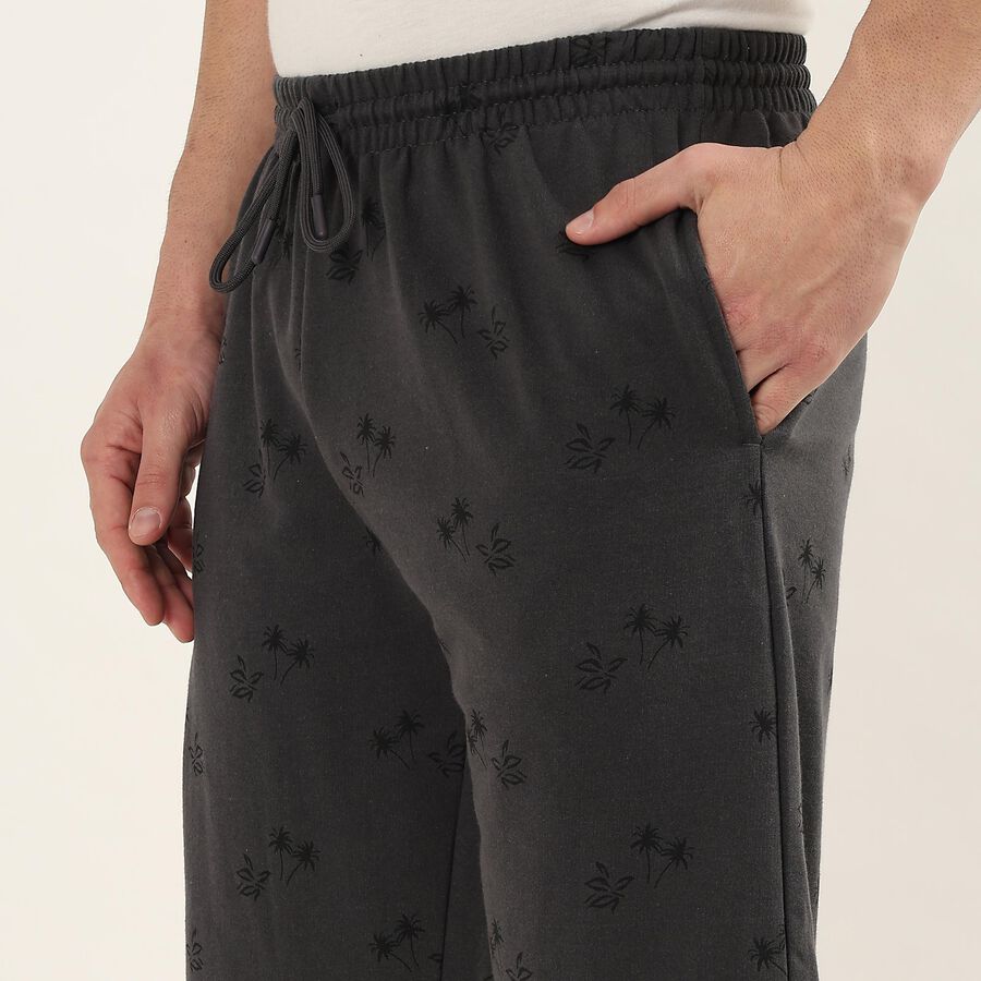 Men's Grey Regular Fit Tropical Print Jamaican Shorts, Dark Grey, large