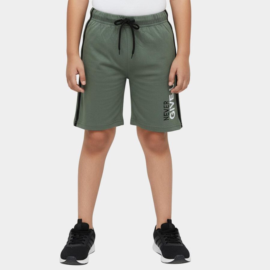 Boys' Light Green Regular Fit Drawstring Bermuda Shorts, हल्का हरा, large