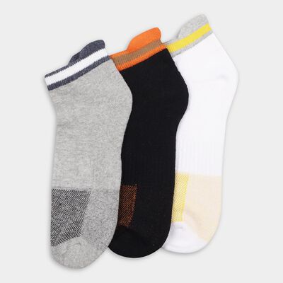 Men's Light Gray, Deep Black, Bright White Ankle Sports Socks
