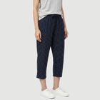 Women's Navy Blue Straight Fit Printed Capri, नेवी ब्लू, small