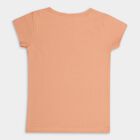 Girls' 100% Cotton T-Shirt , Peach, small image number null