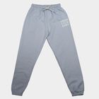 Girls' Light Blue Jogger Fit Typographic Print Winter Pyjama, हल्का नीला, small