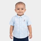 Infants Light Blue Cotton Half Sleeve Classic Casual Shirt, Light Blue, small