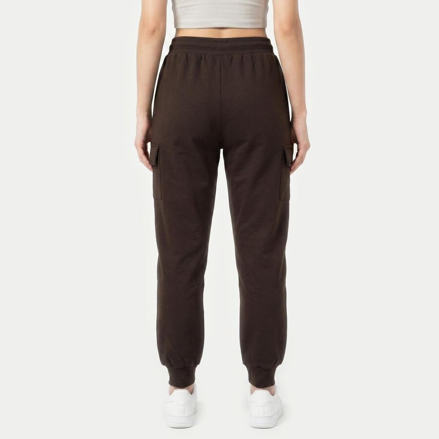 Women's Brown Regular Fit Cargo Track Pants, Brown, large