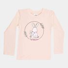 Girls Regular Round Neck Top, हल्का गुलाबी, small image number null