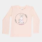 Girls Regular Round Neck Top, Light Pink, small image number null
