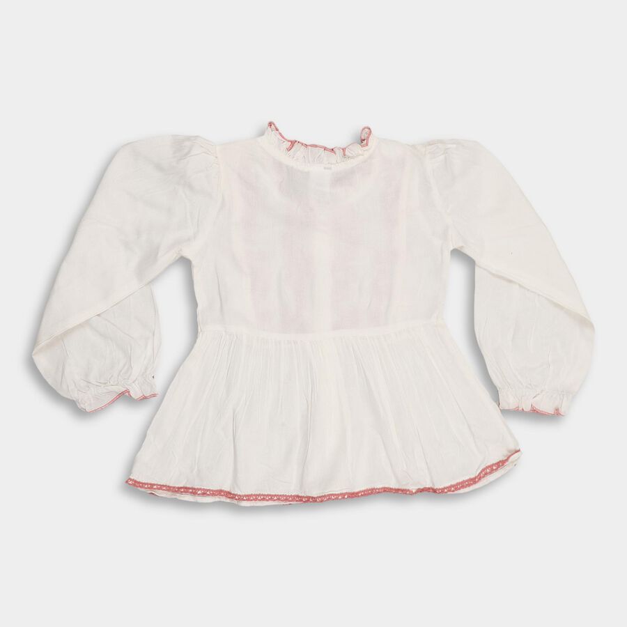 Girls' Blouse , Off White, large