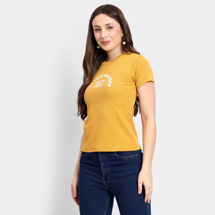 Ladies'  Crop  Top, Mustard, large image number null