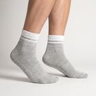 Men Ankle Length Regular Fit Pack of 3 Socks ( Black, Blue, Grey ), नेवी ब्लू, small