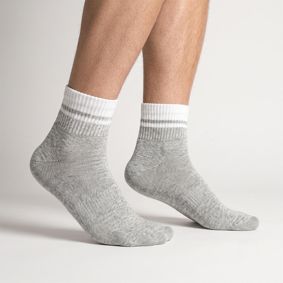 Men Ankle Length Regular Fit Pack of 3 Socks ( Black, Blue, Grey ), नेवी ब्लू, large