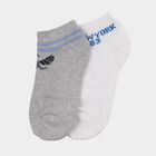 Boys' Light Grey and White Regular Fit Ankle-Length Socks Pack of 2, मिश्रित हल्का ग्रे, small image number null