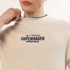 Men's Beige Round Neck Graphic Print T-Shirt, Beige, small