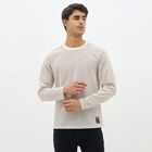 Men's Light Beige Round Neck Casual T-Shirt, Beige, small image number null