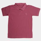 Boys Pink Round Neck Casual Half Sleeve T-Shirt, Pink, small