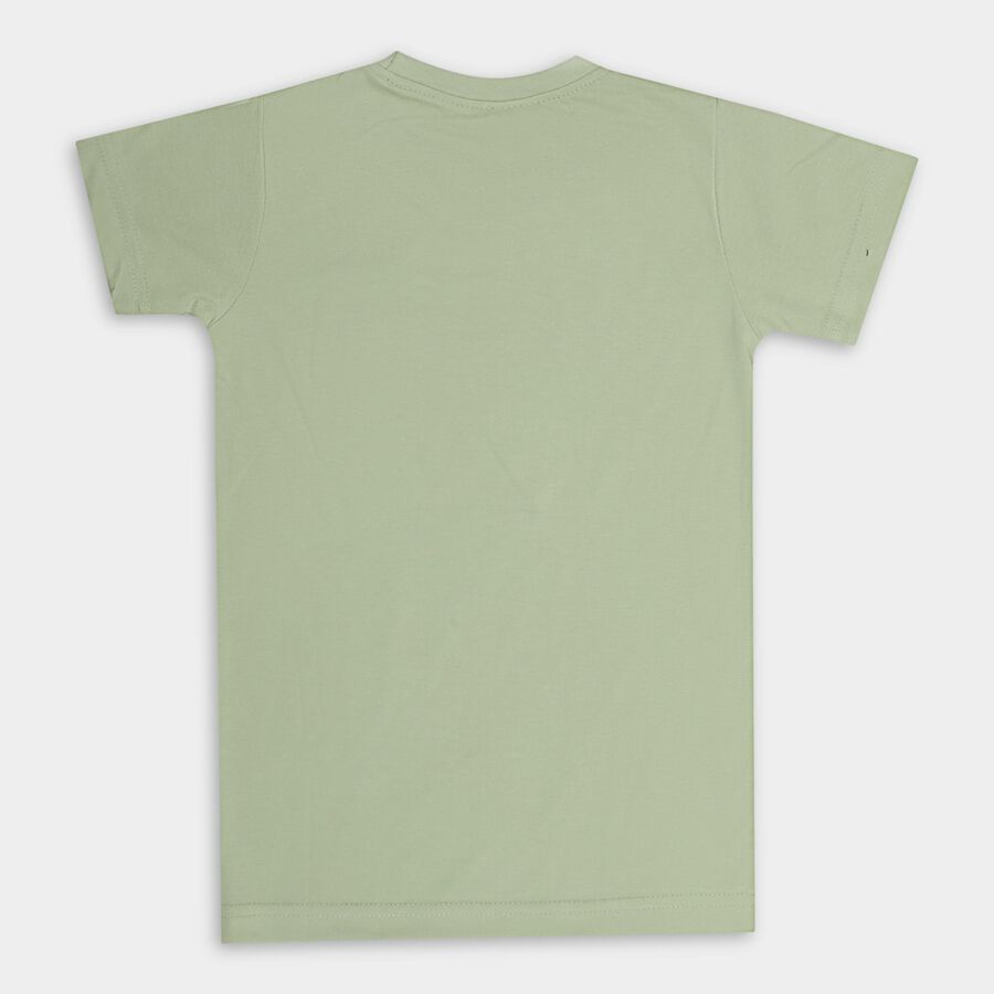 Boys' Half Sleeves T-Shirt , हल्का हरा, large image number null