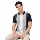 Men's Blue Collared Polo Regular T-Shirt, मध्यम नीला, small