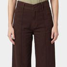 Women's Brown Wide Leg Seam Detail Jeans, भूरा, small