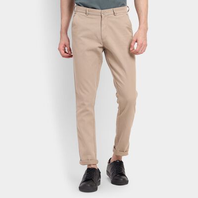 Men's 100% Cotton Slim Fit Casual Trousers 
