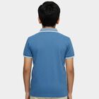 Boys Blue Cotton Polo Collar Preppy Half Sleeve T-Shirt, Light Blue, small