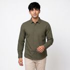 Men's Olive Green Casual Shirt, ओलिव, small